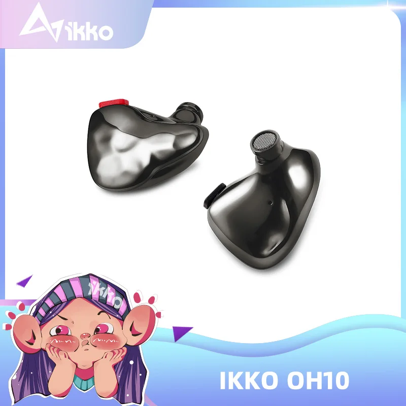 IKKO Obsidian OH10 проводные наушники HIFI музыкальные наушники 10 мм динамический привод гарнитура внутриканальные мониторы 1BA + 1DD двойные гибридные наушники