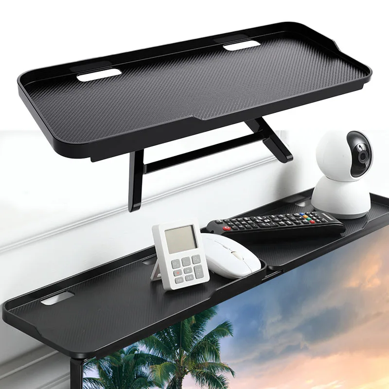 

TV Screen Top Storage Shelf Threadable Monitor Organizer Rack Holder Practical Home Storage Computer Office Multifunctional Rack