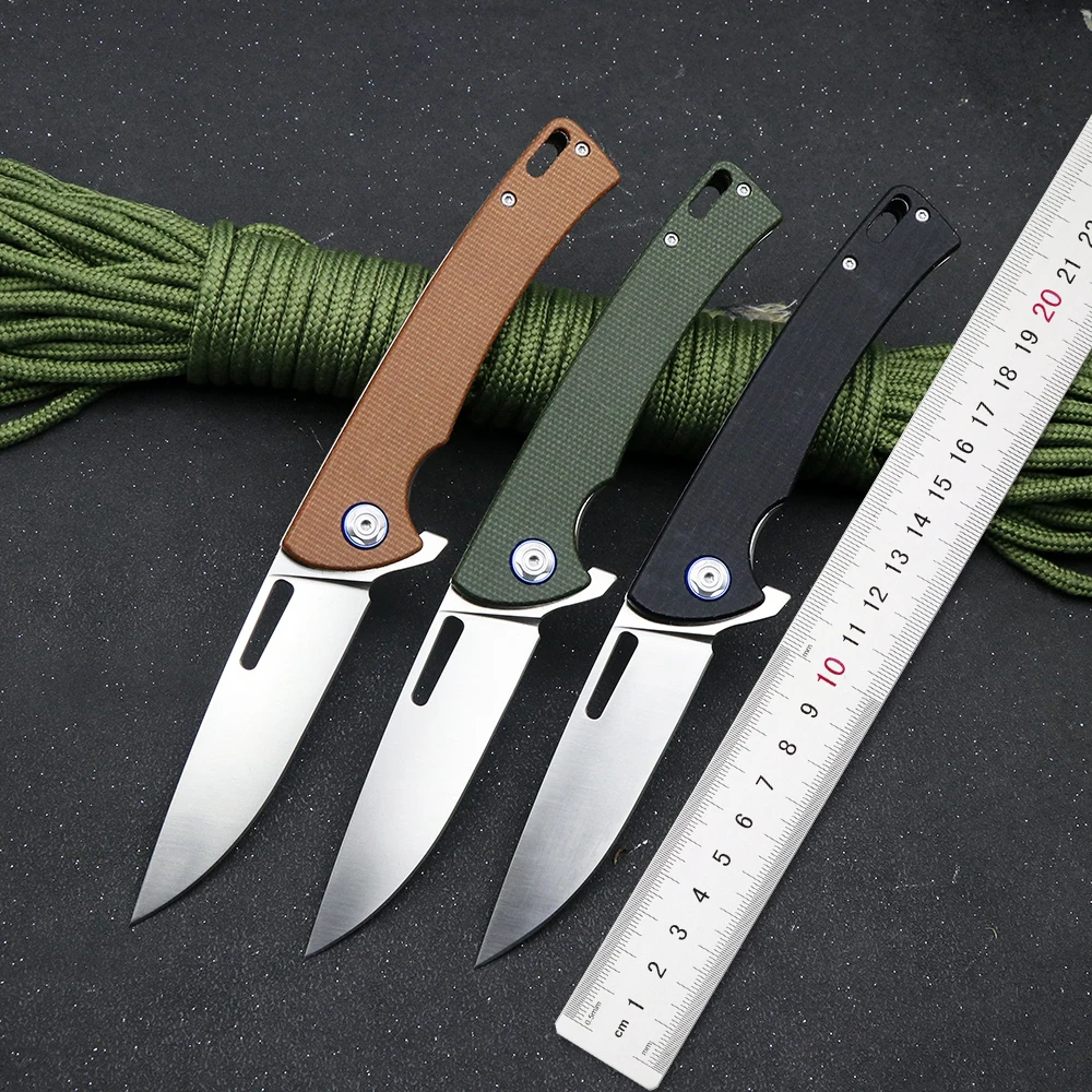 

XS New Folding D2 Steel Blade Linen Handle Outdoor Camping Survival Tactics Rescue Fruit EDC Tool Knife