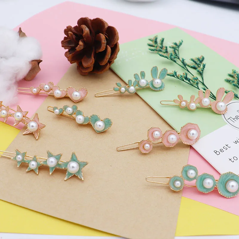 

New Korean Style Quicksand Pearl Barrettes Women Side Clip Headdress Hairpin Hair Accessories for Women Girl
