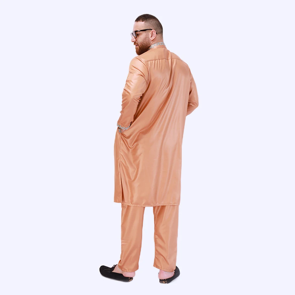 Traditional Islamic Clothing Eid Jubba Thobe Arab Abaya Caftan Muslim Sets Robes Men Fashion National Retro Style Suit Ramadan