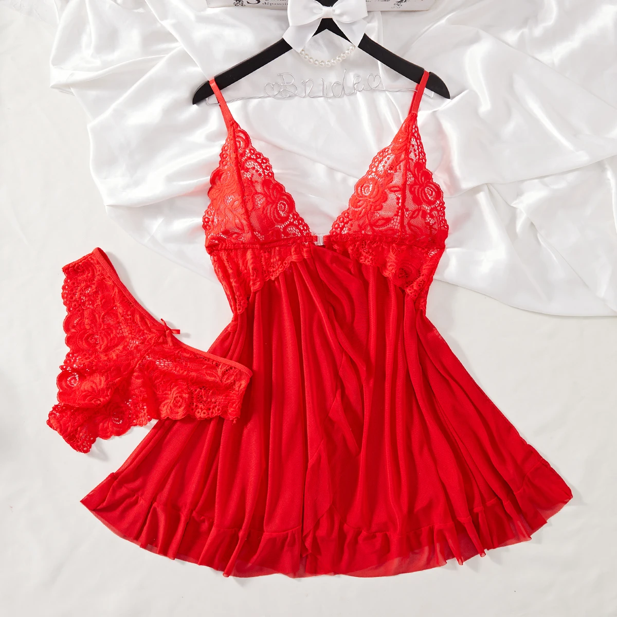 Элегантное красное сексуальное женское белье нижнее прозрачная одежда для сна