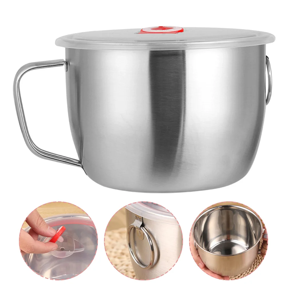 

Instant Noodle Storage Bowl Food Bowl Stainless Steel Noodle Bowl with Lid