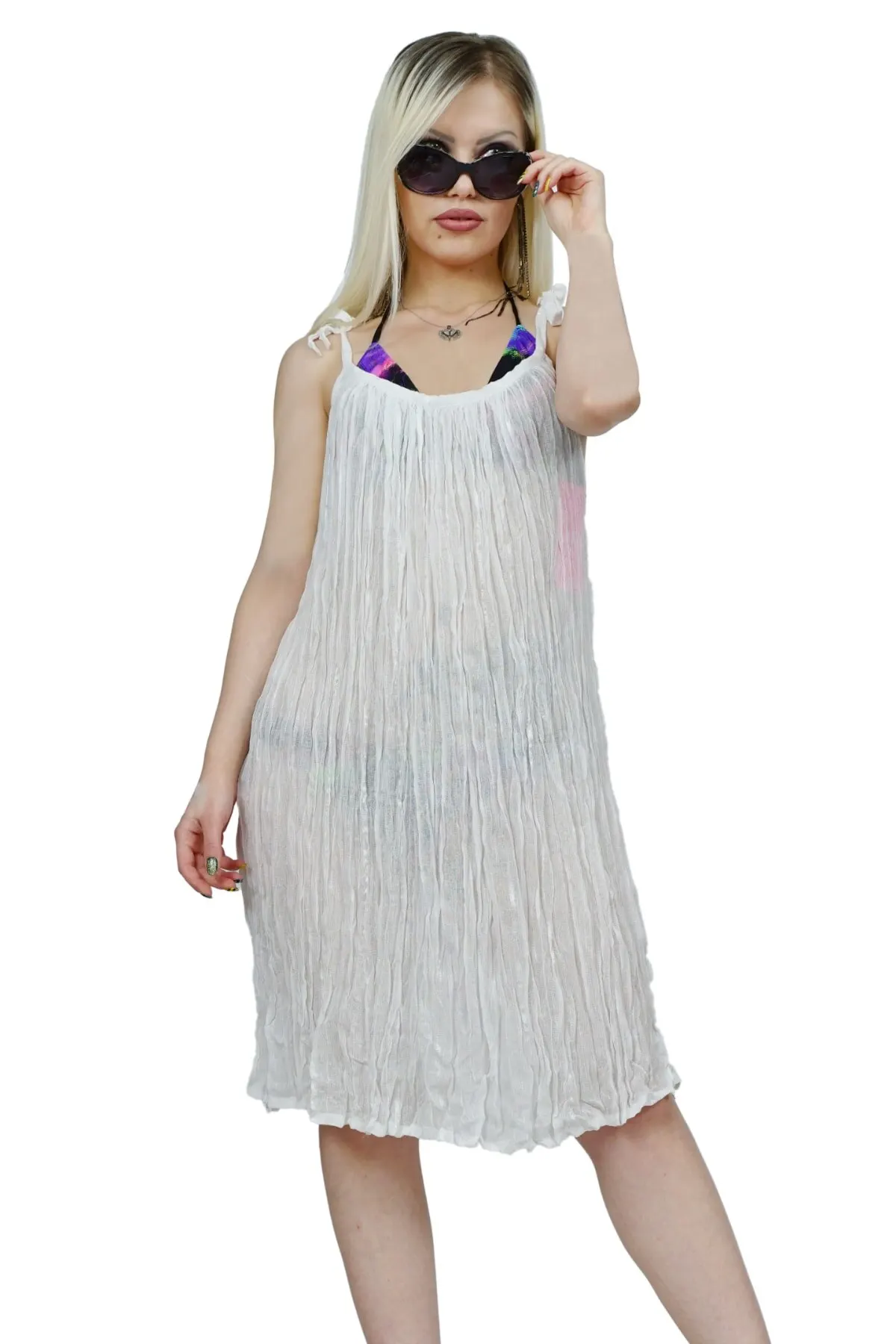 

Платье-парео женское с ремешком, пикантная туника, пляжная одежда, свободное мини-платье на бретельках