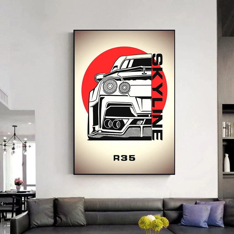 Картина на холсте Jdm 2 Nissan Skyline GTR R34