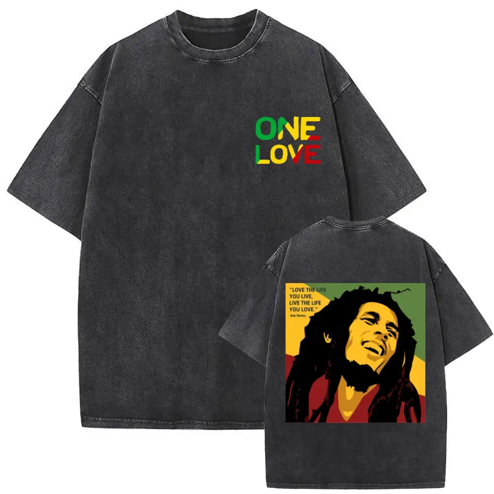 Винтажная футболка с рисунком регги Originator Bob Marley One Love Album мужская классическая