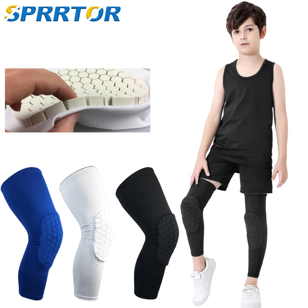 

1Pcs Kids/Youth Sports Honeycomb Compression Knee Pads Guards Protective Gear for Basketball,Football,Volleyball,Cycling.