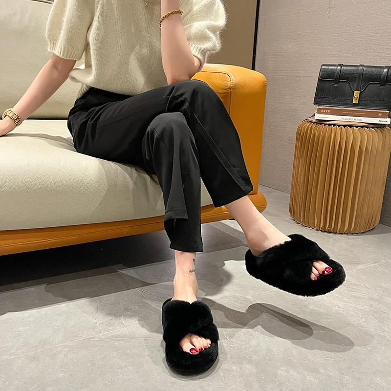 Netflix Super Fire Outside Wear Spring And Winter New Pregnant Women Lazy Flat Bottom Solid Color Casual Cotton Tow