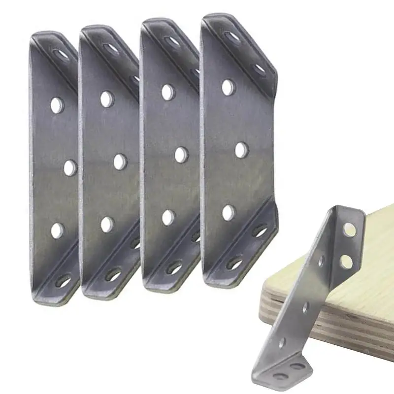 

Angle Connector Bracket 4Pcs Trapeziform Corner Bracket With Screw 2.71x0.5in Metal Angle Bracket Stainless Steel For Shelf