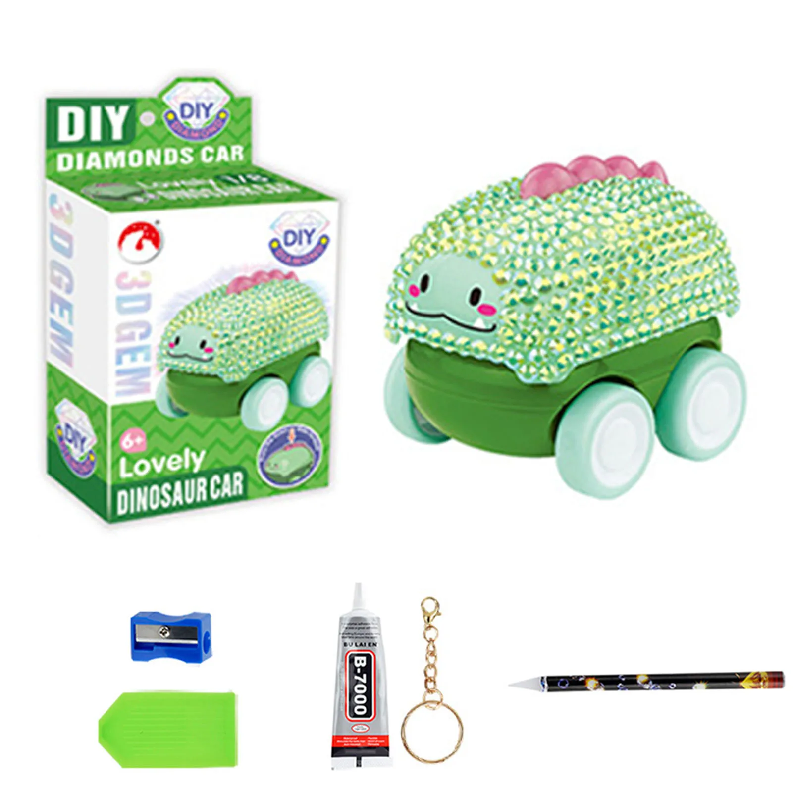 

Декоративно-прикладное искусство для детей в возрасте от 8 до 12 лет, мини-автомобиль, алмазная точка, живопись, брелки, 5D алмазная живопись, х...