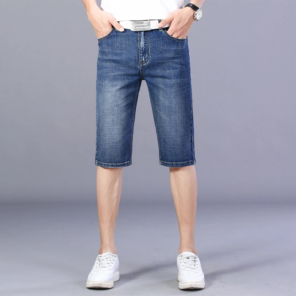 Thoshine Brand Summer Men Thin Jeans Knee Length Male Denim Shorts Fashion Short Jeans Lightweight