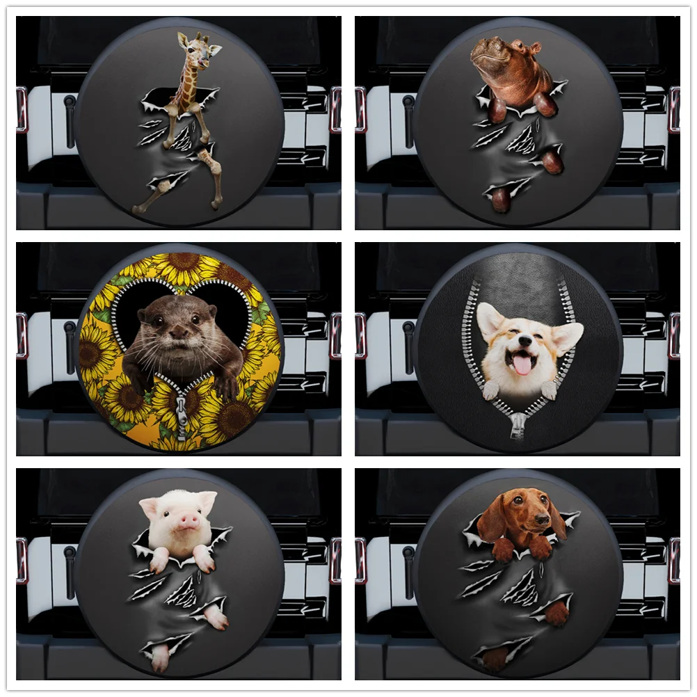 

Pet Animal Tire Custom Protection Bag Dustproof Zipper Car Spare Wheel Cover Gift for Campers Dust Cover