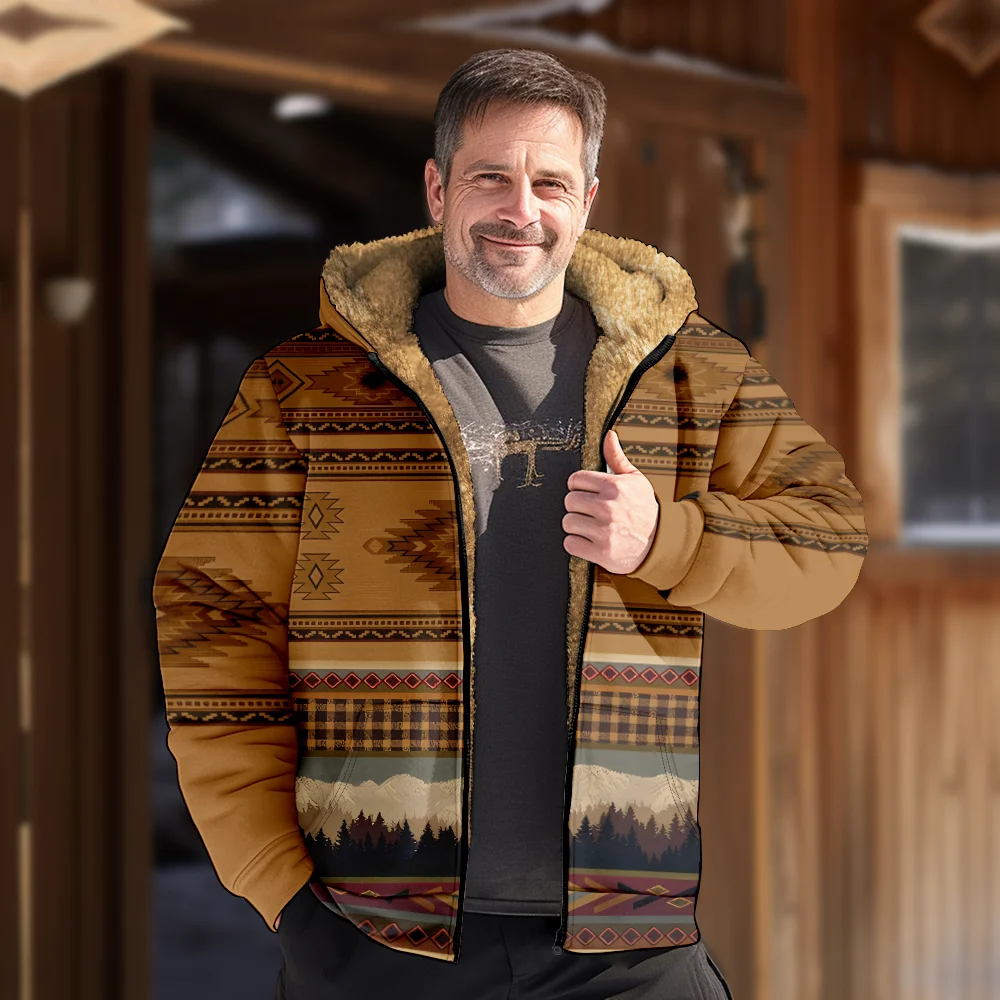 Мужские зимние куртки пальто популярные геометрические модные хлопковые с