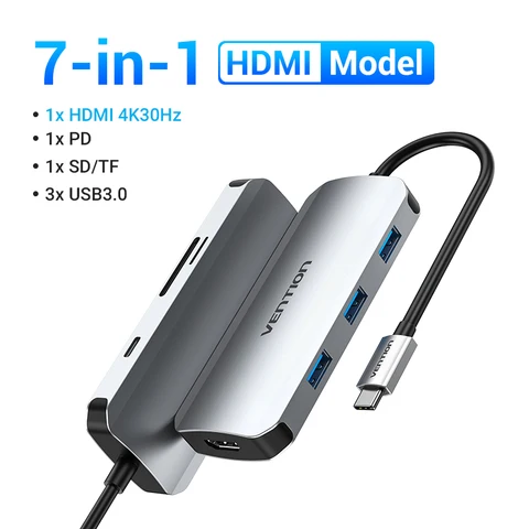 Vention USB C концентратор типа C к HDMI4K60Hz RJ45 адаптер Порт PD100W док-станция для Macbook Air M2 M1 PC Аксессуары USB 3,0 концентратор
