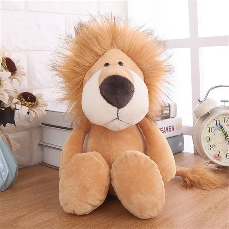 

25cm Cute Forest Plush Toy Children's Sleeping Mate Jungle Stuffed Lion Tiger Elephant Dog Giraffe Raccoon Monkey Kawaii Doll