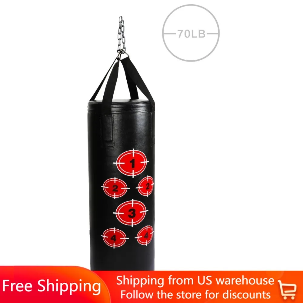 

Free Shipping Workout MMA 70 Pound Heavy Boxing Punching Bag With Chains Home Fitness Body Building Sports Entertainment