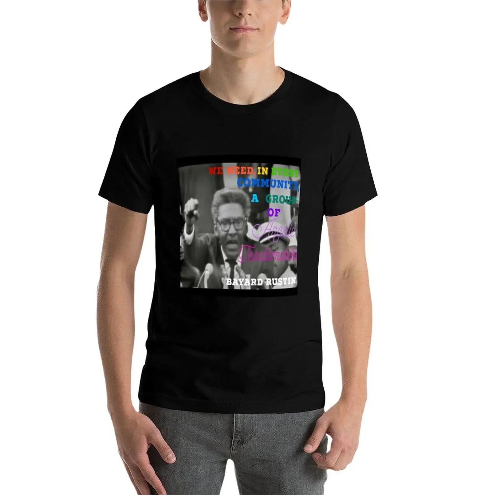 Футболка Bayard Rustin: Angelic Troublemakers рубашки с рисунком футболки мешковатые для