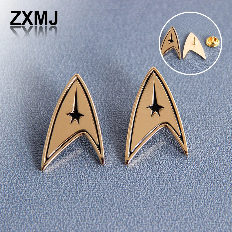 ZXMJ New Star Brooch Movie Starfleet Badge Fashion Brooches for Men Hotsale Backpack Clothing Hat Pins Popular Fans Gift Jewelry