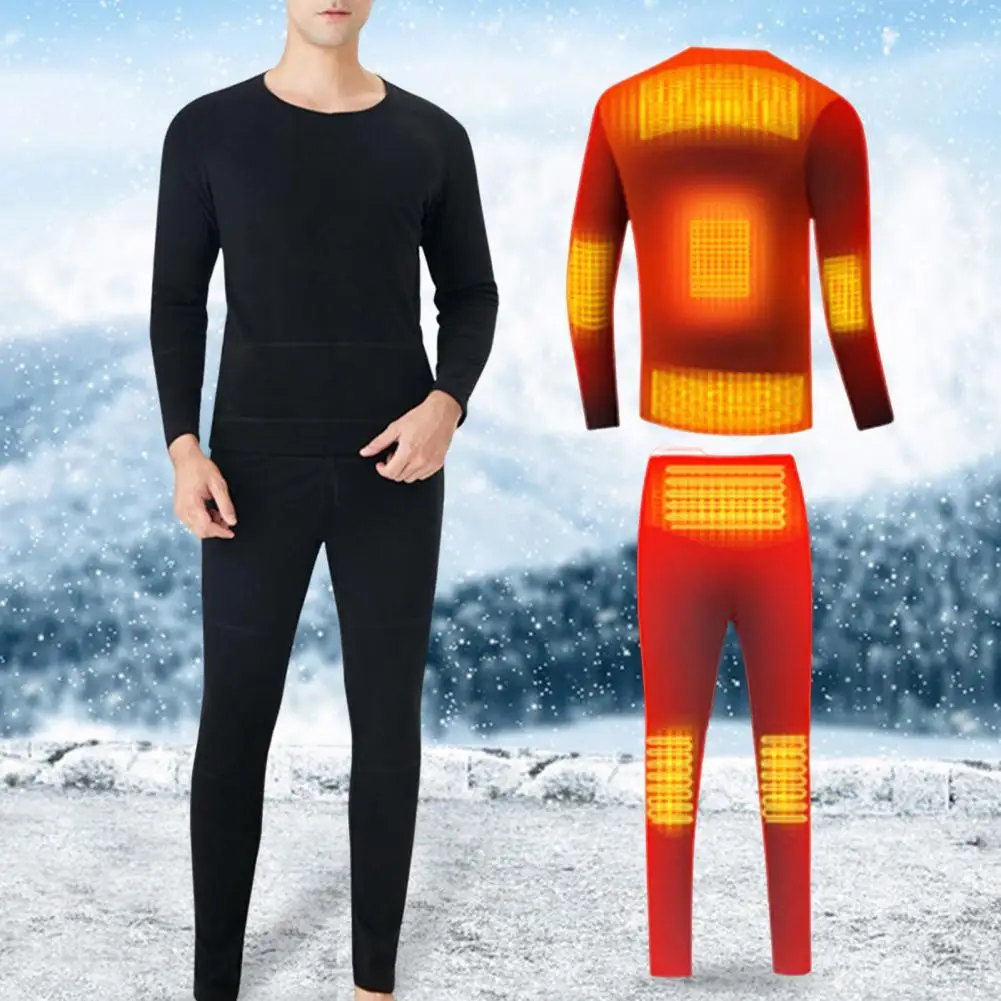 Heating Suit Fleece Lined Phone Control USB Battery Powered Superior Wicking Capability Multi-functional Keep Warm Excellent Fle
