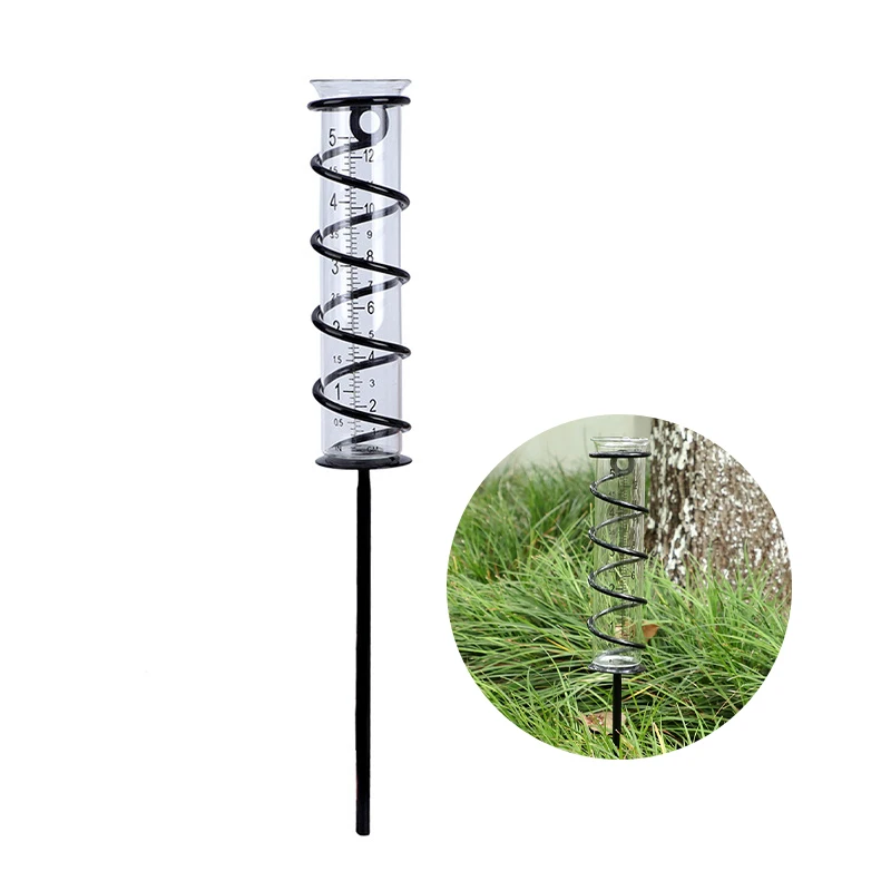 

Spiral Lawn Rain Gauge Outdoor Floating Decorative World's Coolest Garden Rain Meter For Lawn Rain Gauge Outdoors Stake