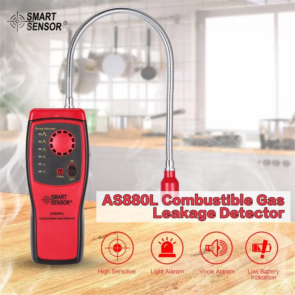 Фото Детектор горючих газов SMART SENSOR AS8800L, тестер утечек природного газа, анализатор утечек метана, дропшиппинг №2