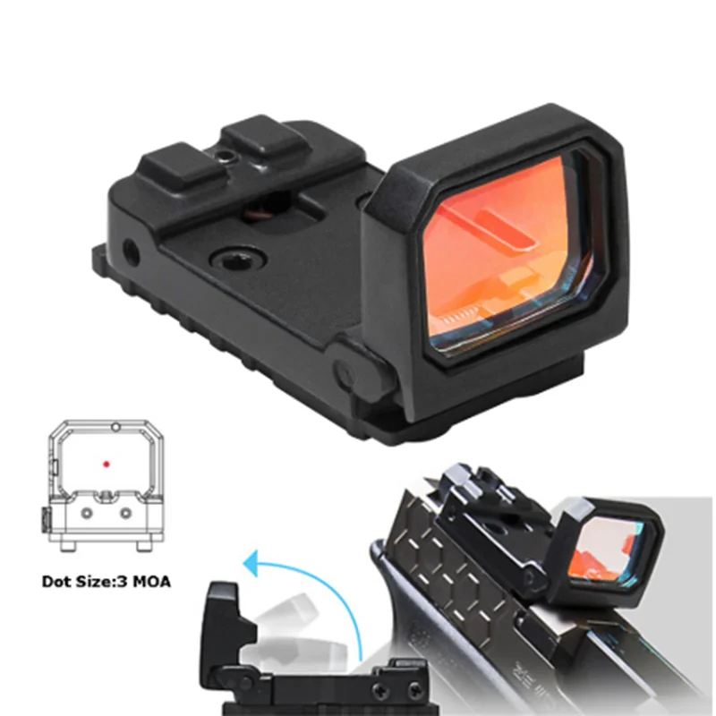 

Tactical Flip Up Reflex Red Dot Sight RMR Scope for Airsoft Hunting Holographic Sights Glock Pistol 1913 20mm Mount Rifle Scopes