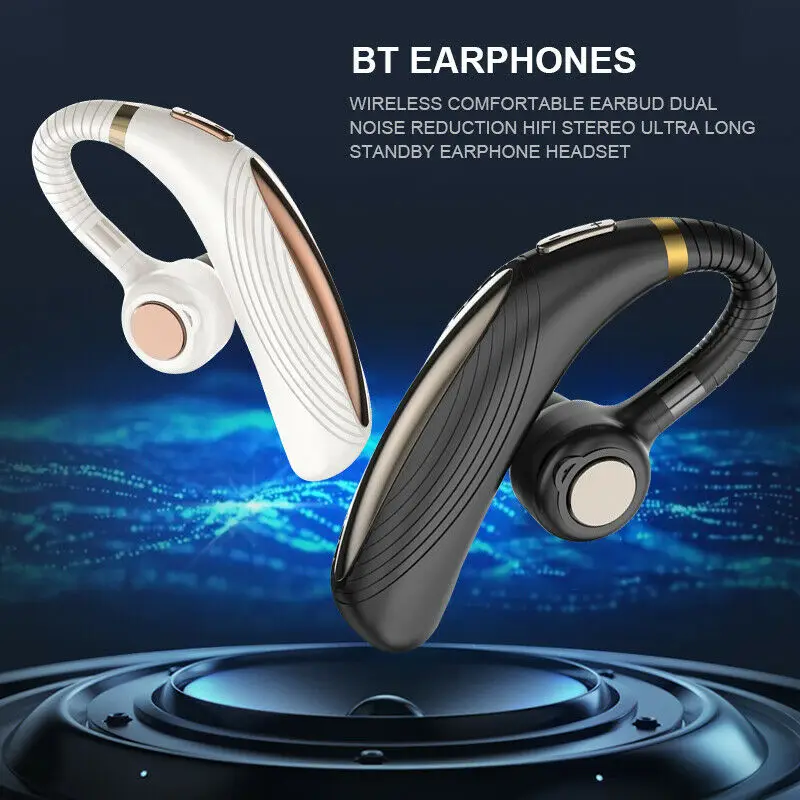 K06 Wireless Bluetooth 5.0 Business Hanging Ear Headset Sport Stereo Earbud Handsfree Earphone Caller ID Number Function