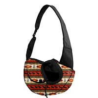 tribe style pattern hands free reversible pet papoose bag outdoor safety cat carrier sling breathable fashion dog satchel