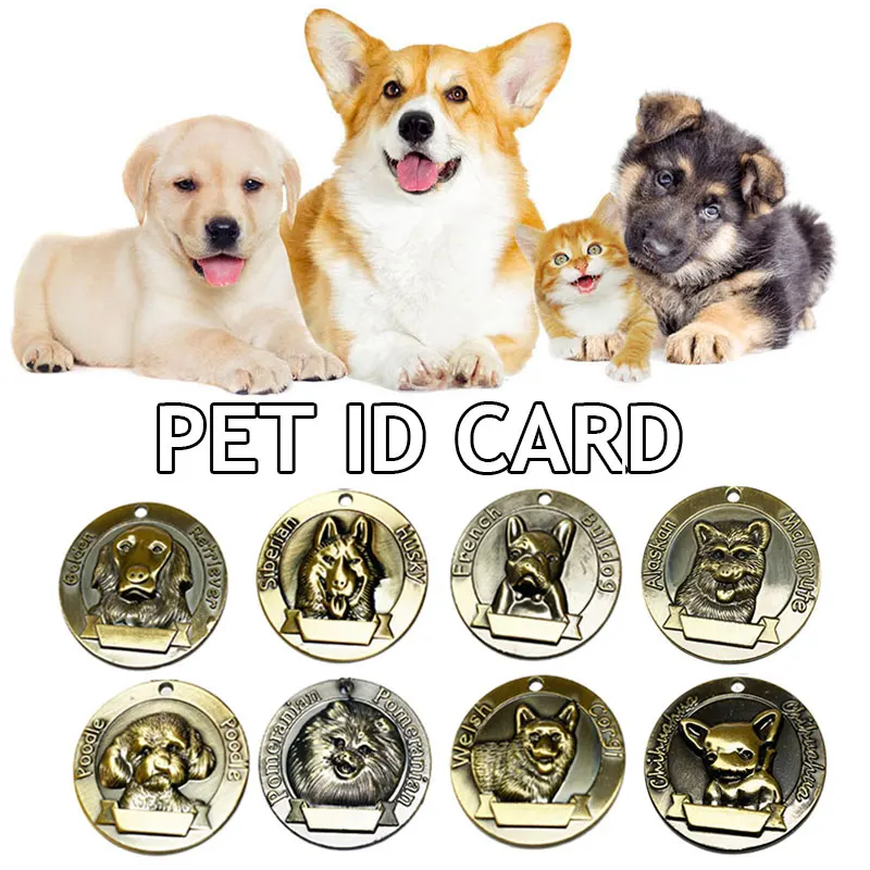 

Personalized Dog ID Tag Engraved Pet Dog Tags Collar Accessories Custom Puppy Cat Name Tags For Dogs Necklaces Pendants