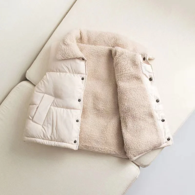 

Autumn Winter New Boys Girls Sleeveless Hooded Vest Jacket Cartoon Print Coat Kids Warm Vest Clothes