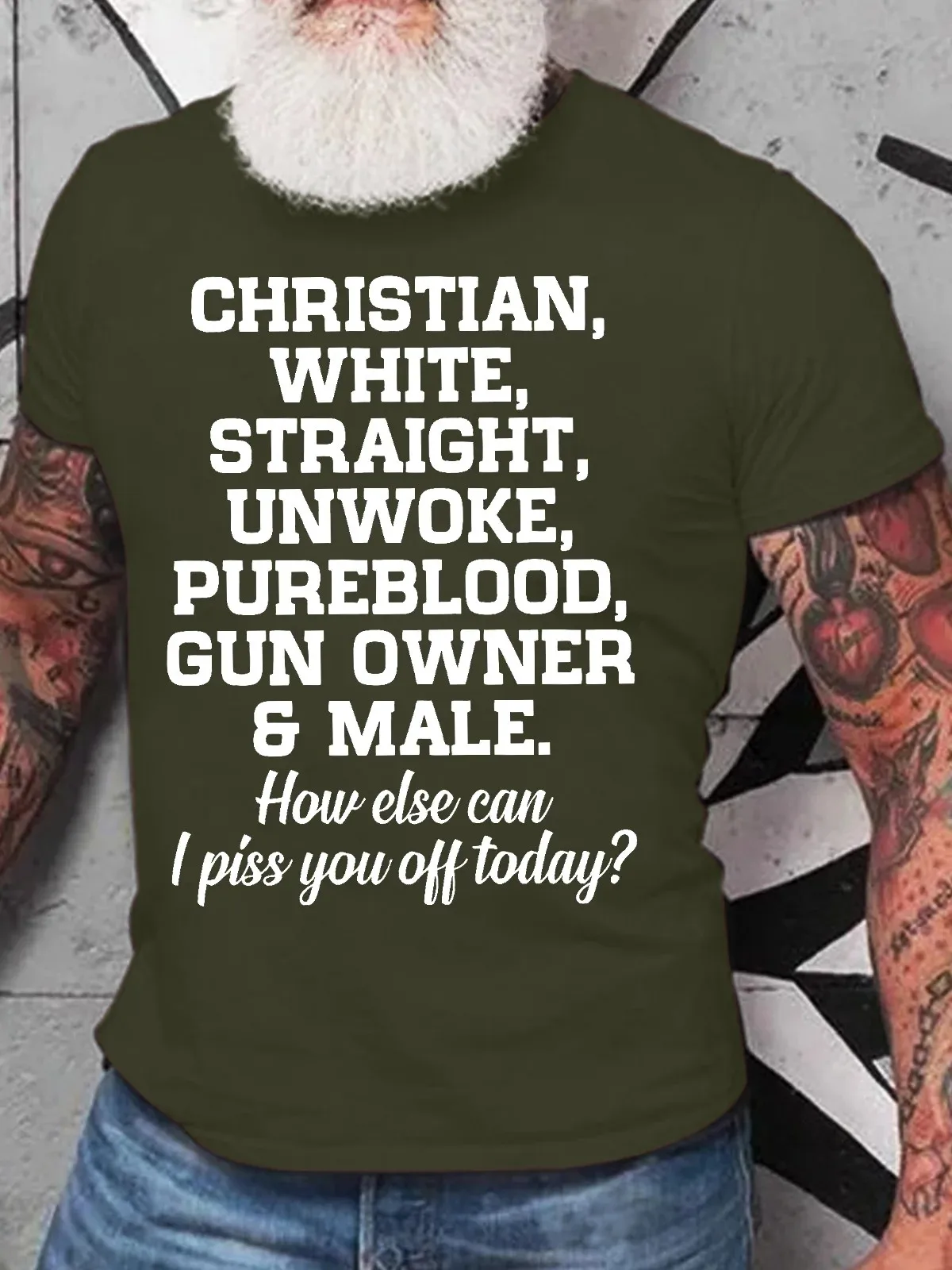 Men's Funny Christian White Straight Unworke Pureblood Gun Owner And Male How Else Can