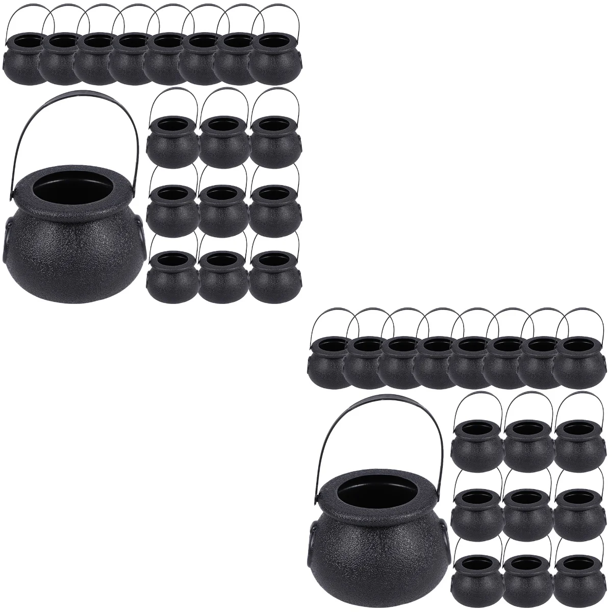 

36 Pcs Christmas Small Basket Candy Bucket Child Pails Handle Plastic Halloween Kids