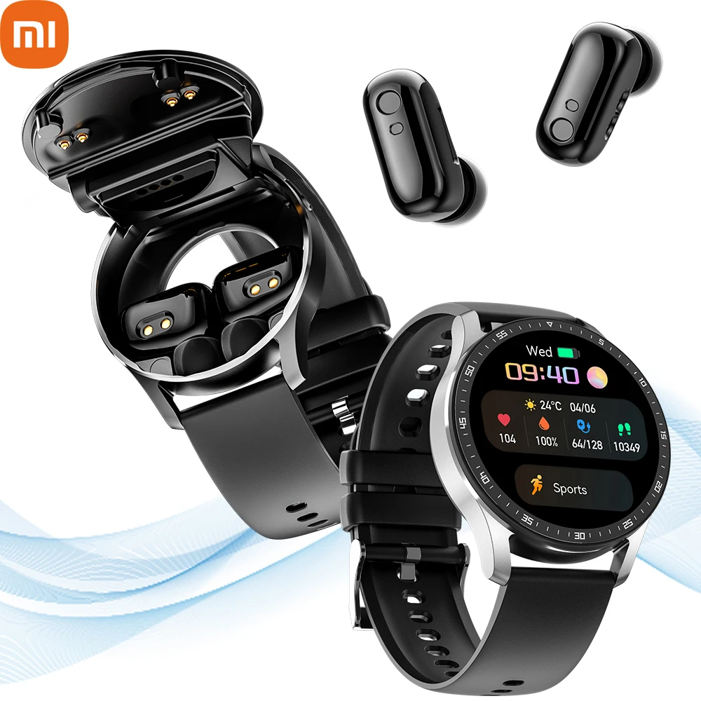 

NEW Xiaomi Smart Watch Earphone 2 in 1 IP67 Waterproof Bluetooth 5.0 Business Sports Men's Smart Watch For IOS Android phone