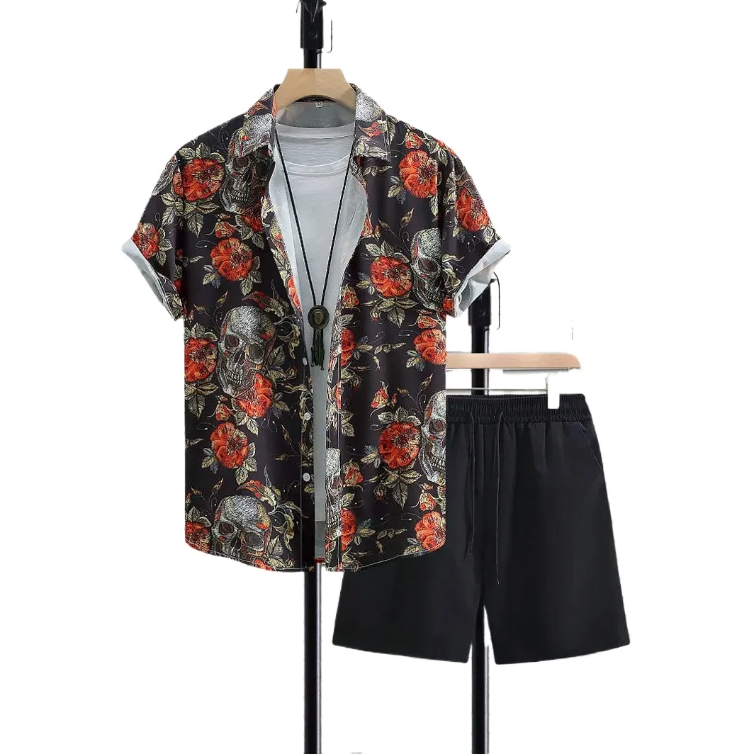 Мужской комплект из 2 предметов гавайская рубашка с коротким рукавом и