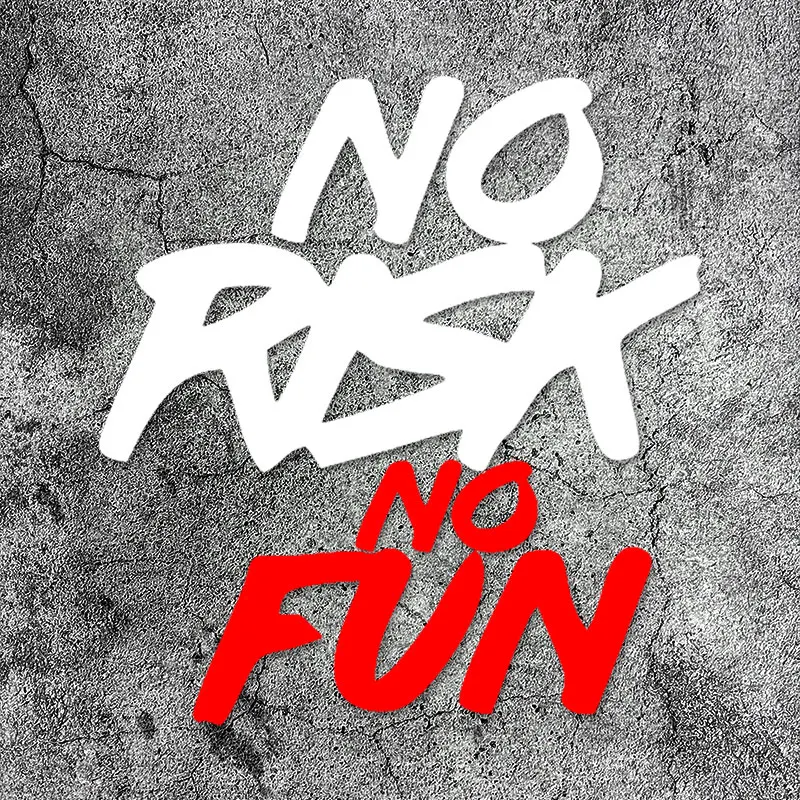 

1 Шт. Наклейка На Мотоцикл «NO RISK NO FUN», Водонепроницаемая, Из ПВХ, Для Шлема, Топливного Бака, Электроскутера