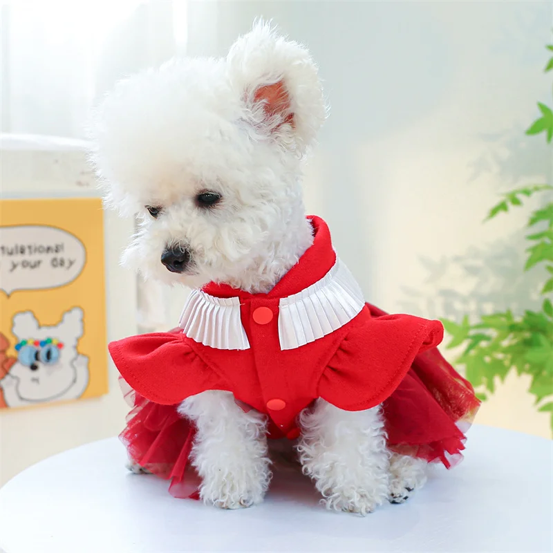 

Dog Dress Winter Pet Clothes Coat Small Dog Costume Dresses Yorkshire Schnauzer Pomeranian Poodle Shih Tzu Bichon Puppy Clothing