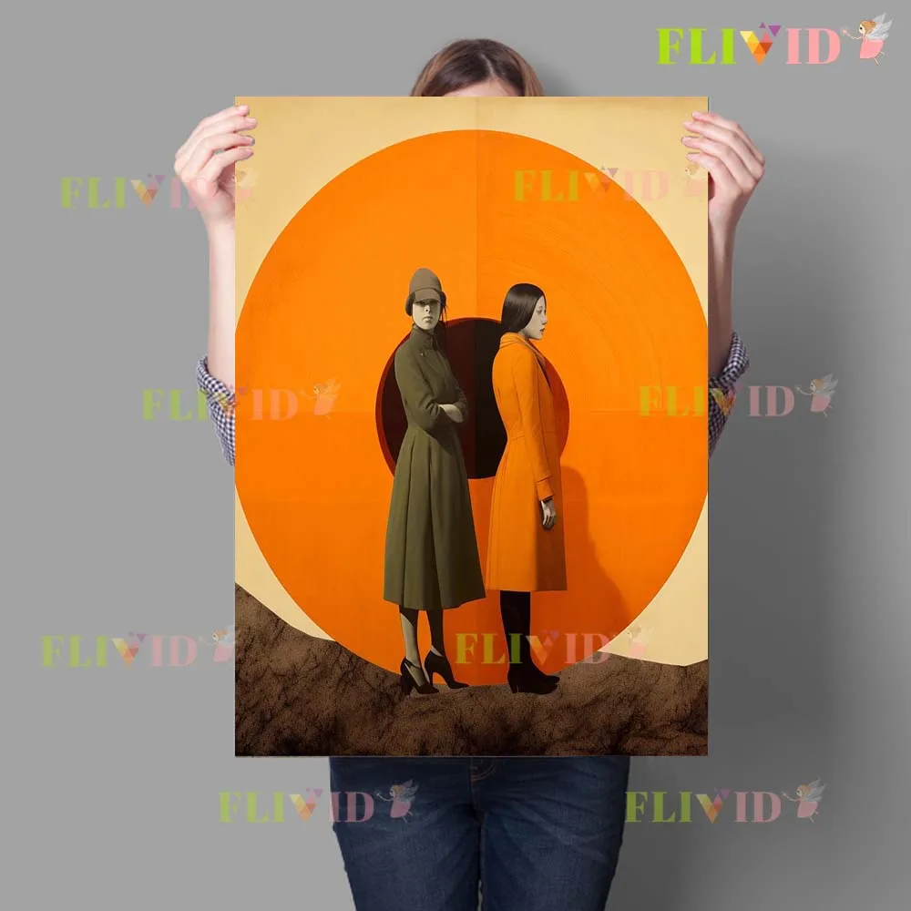 Иллюстрация Близнецы Девушка Женщина Портрет Принты Плакат Настенное Искусство