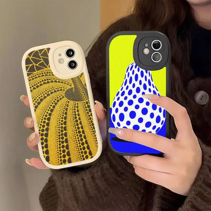 

Yayoi Kusama Art Phone Case Hard Leather Phone Case For iPhone 14 13 12 Mini 11 14 Pro Max Xs X Xr 7 8 Plus