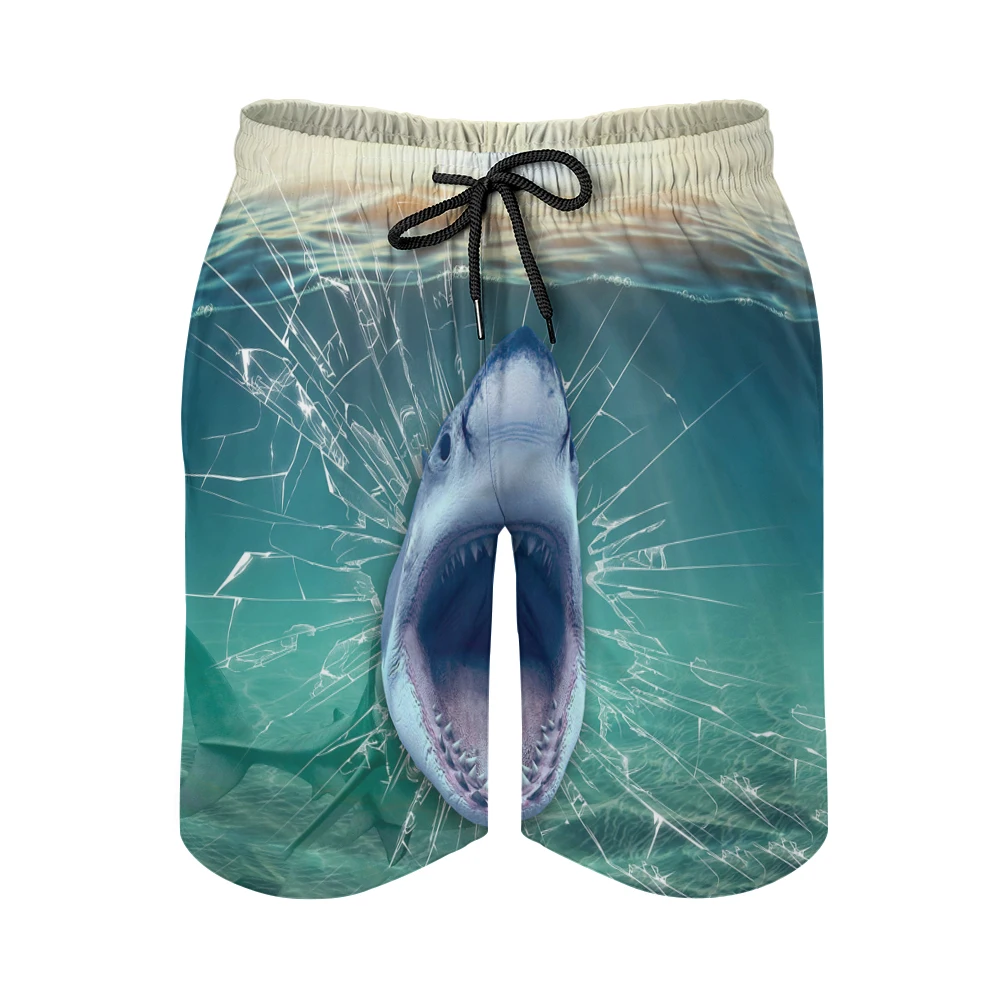 

2022 New Summer Underwater World Shark Attack 3D Printing Shorts Loose Beach Pants Vacation Fashion Casual Shorts Men