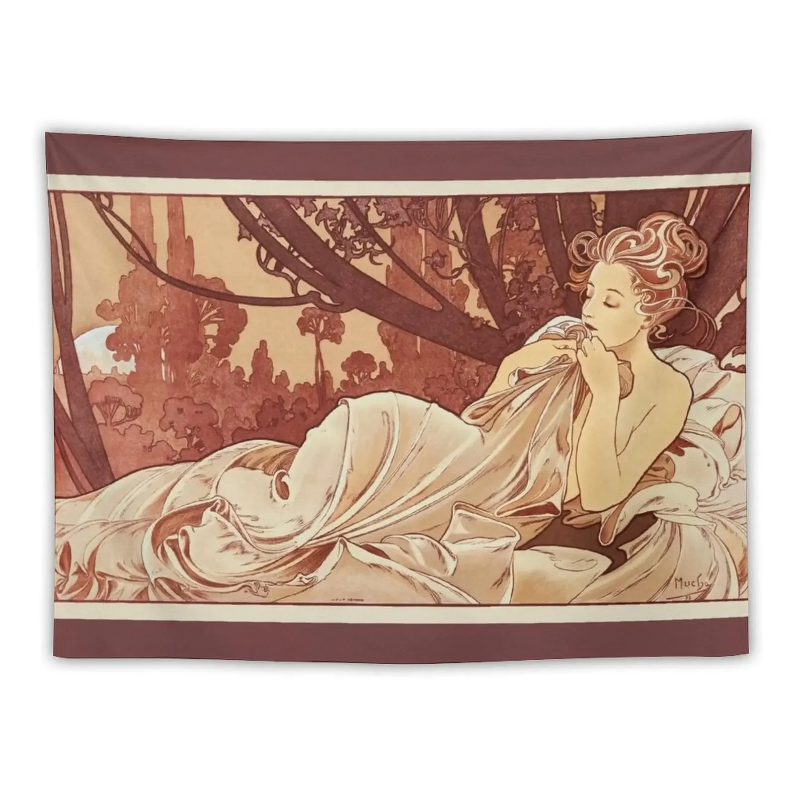 Альфонс Муха (1860–1979 гг.) Сумерки гобелен милый декор настенный для украшения дома