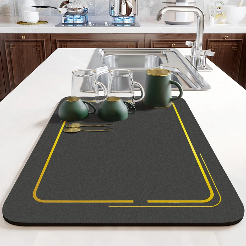 

Домашние противоскользящие тарелки, сушильный коврик для слива, Абсорбирующая подкладка для стола, термостойкая подкладка для стола, да