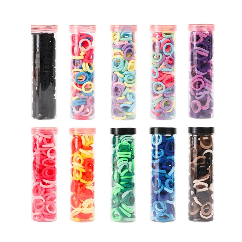 

100pcs High Elastic Hair Bands Girls Hair Ring Scrunchie Colorful Sweet Ponytail Holder Hair Ties Headband Women Headwear