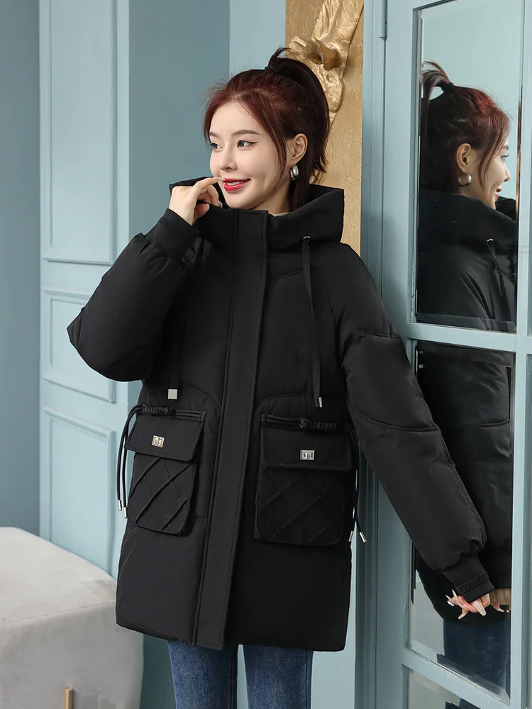 MEILLY DOLPHIN New Solid Thick Winter Women Coat Oversized Parkas Jackets Casual Warm Hooded Coat Female Winter Jacket Outwear