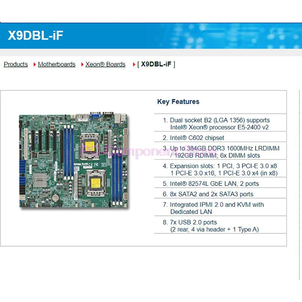 X9DBL-iF для материнской платы супермикро сервера Xeon процессор E5-2400 v2 LGA1356 DDR3