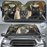 black cat car sunshade black cat gift black cat car decoration cat seat cover gift for father automatic sun shade