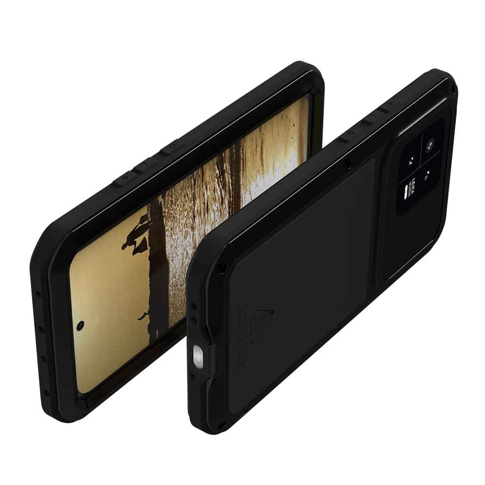 LOVE MEI For Xiaomi 13 Metal Armor Case Mi13 Military Grade Silicone Shockproof Cover Funda Built-in Tempered Glass Protector