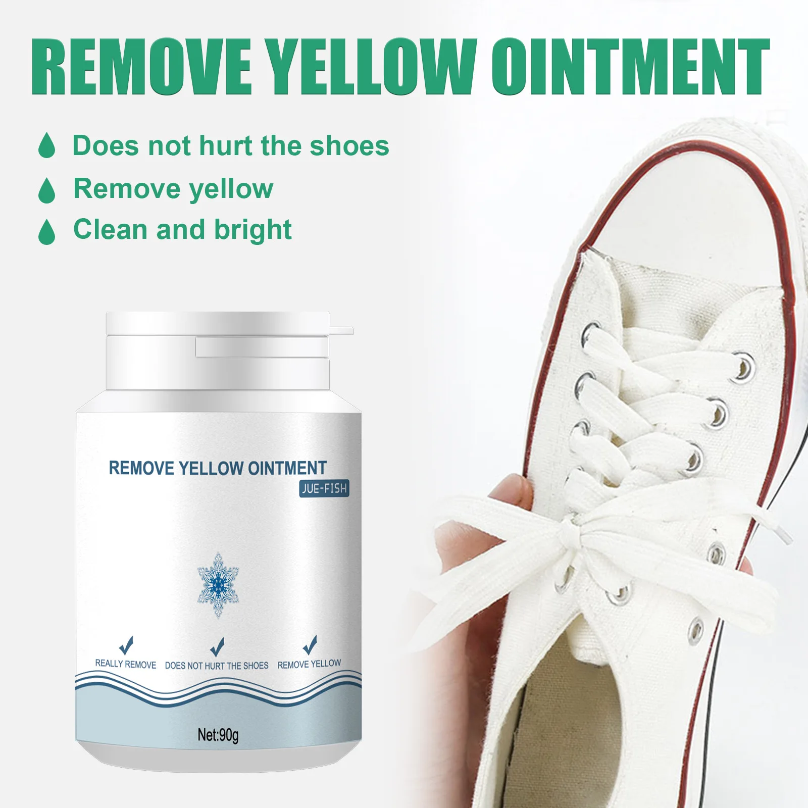 

Jue Fish Shoe Cleaning Gel - Remove Yellow Stains and Oxidation on White Shoes
