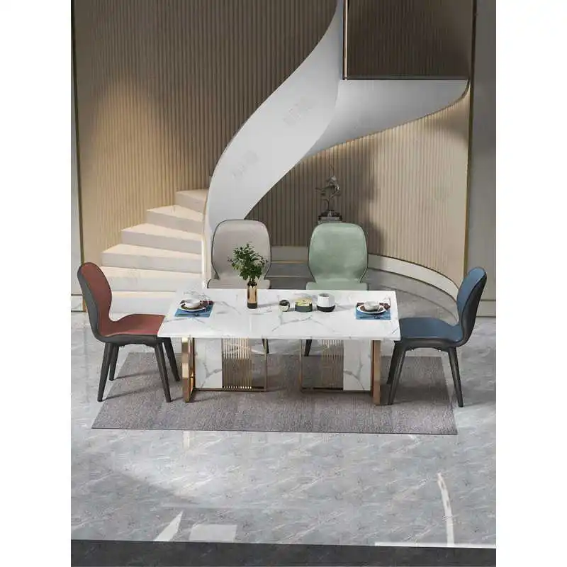 

Nordic Light Luxury Dining Chair Home Modern Minimalist Leisure Chair Dining Chair Coffee Shop Negotiation Faux Leather Chair