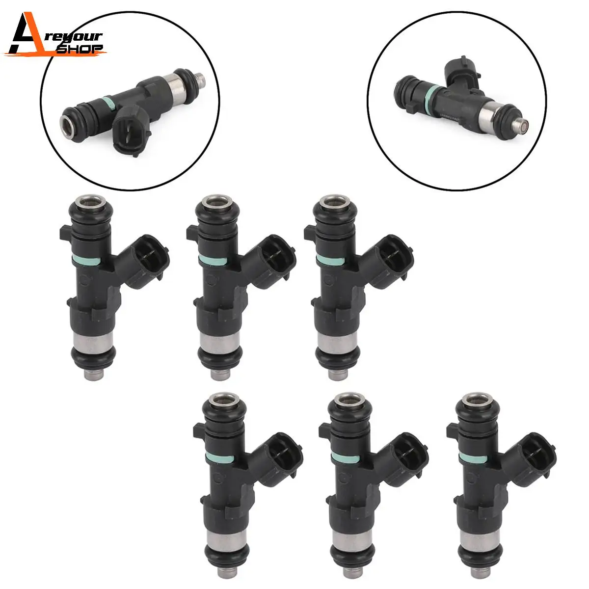 Топливные форсунки Areyourshop 6 шт. подходят для Nissan Titan Armada 5 6l V8 16600-7S000 автомобильные