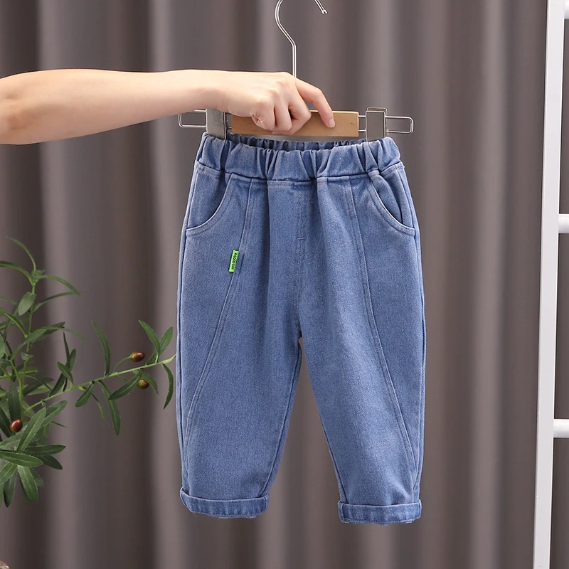 

Toddler Baby Boys Girls Solid Denim Pants New Spring Autumn Fashion Tooling Pants Children Casual Soft Pants Kids Clothing